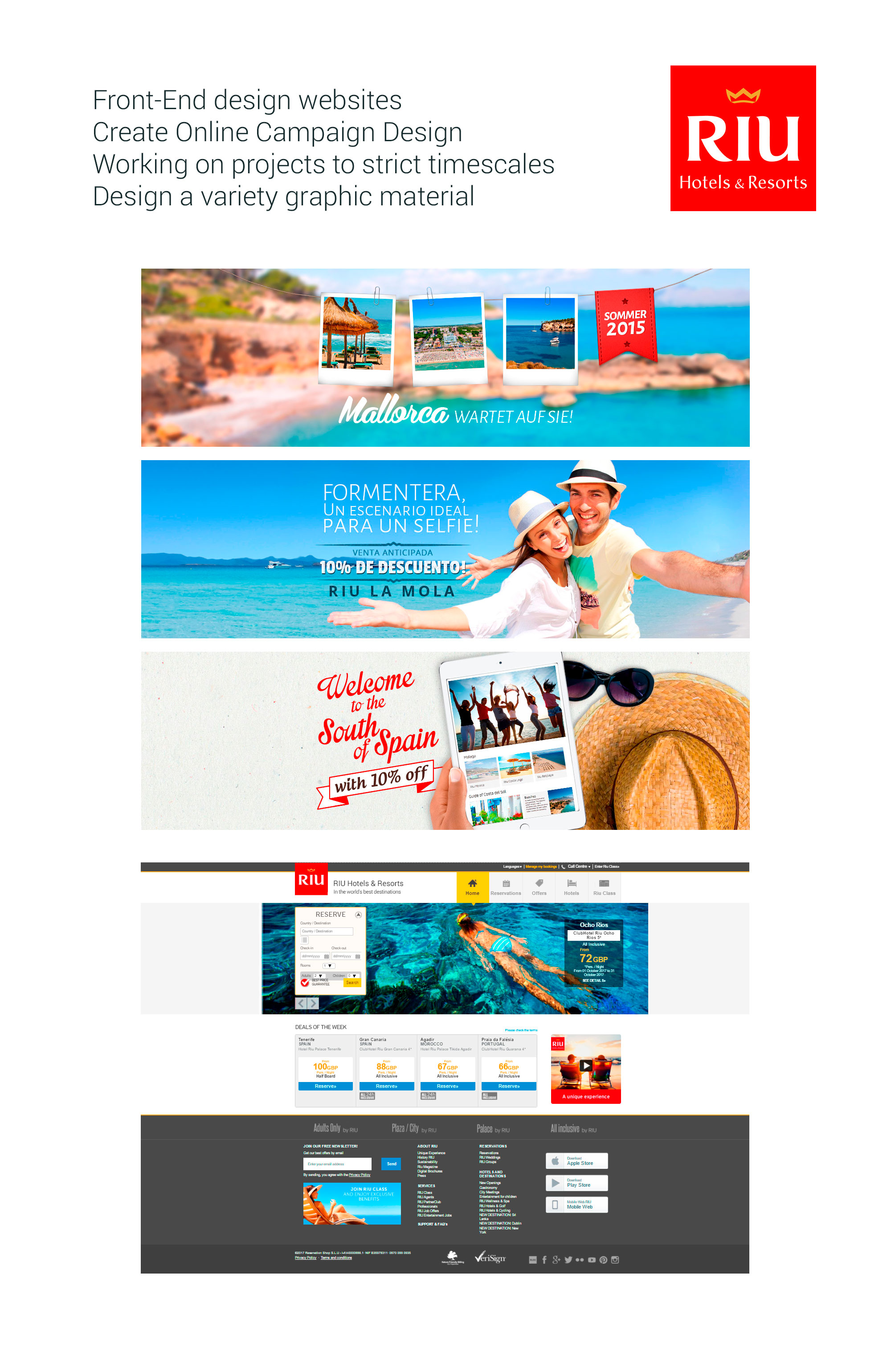 RIU Hotels & Resorts — UX visual, web and marketing