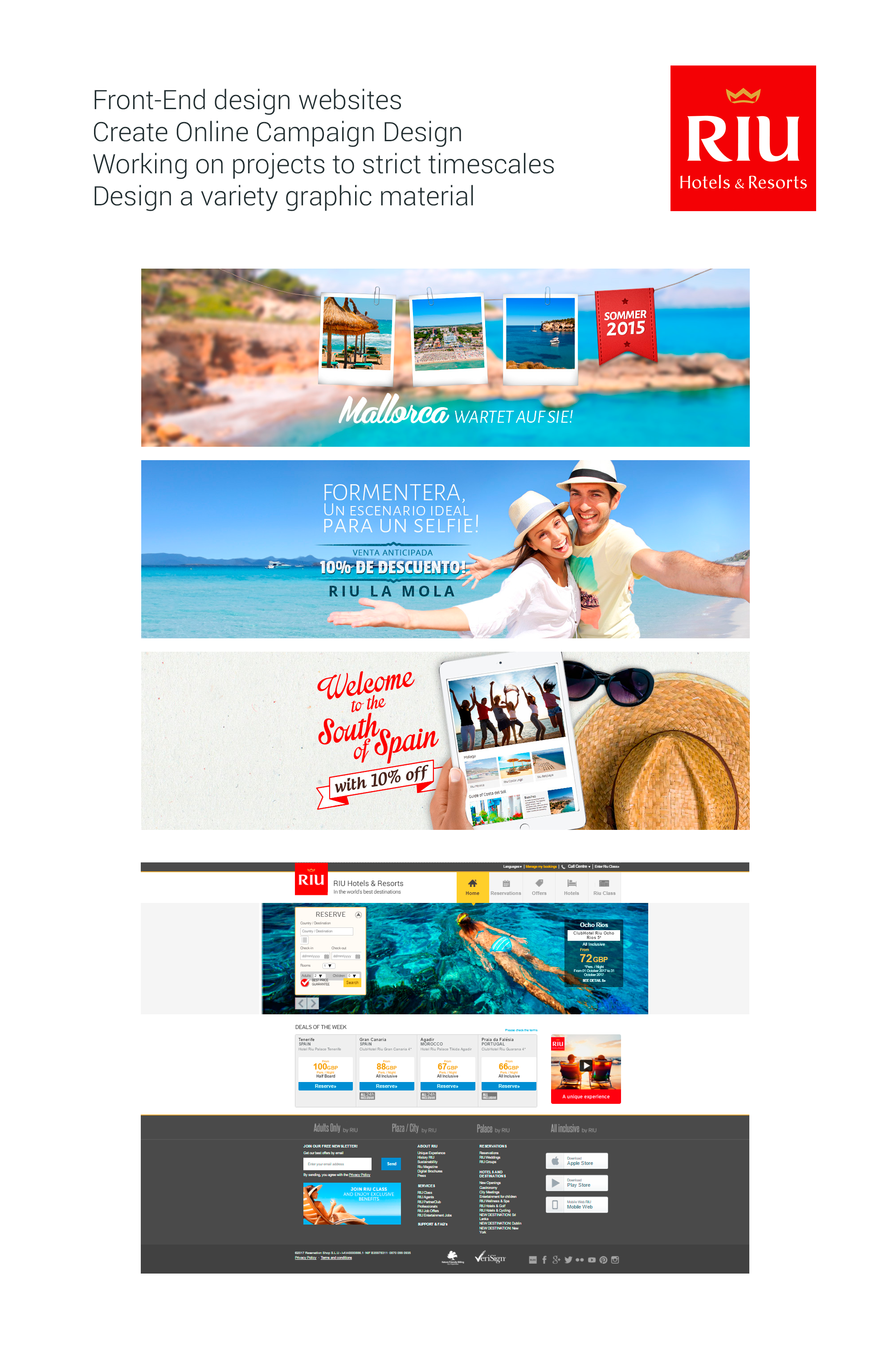 RIU Hotels — Web UX/UI
