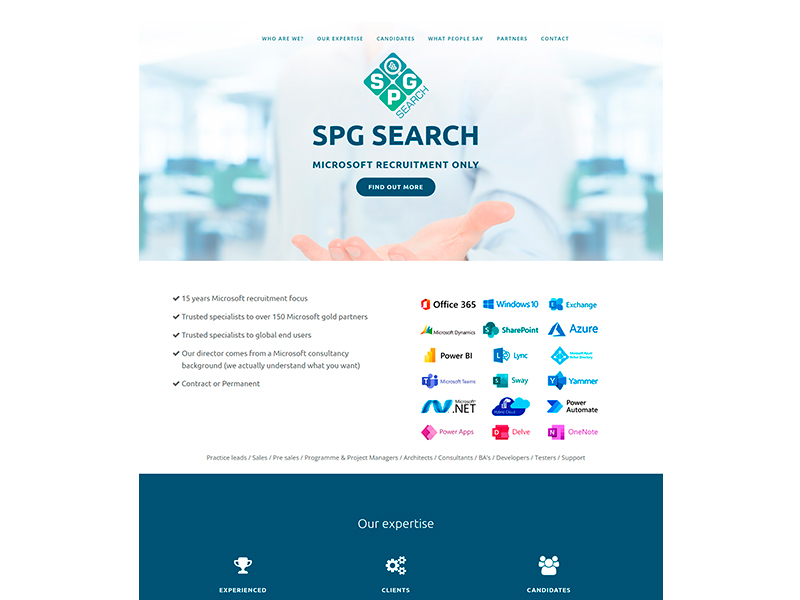 SPG Search — website design